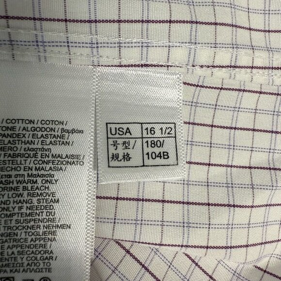 Brooks Brothers Mens Button-Down Long Sleeve Shirt 16 1/2 104B Cotton/Spandex Wh - Picture 6 of 11